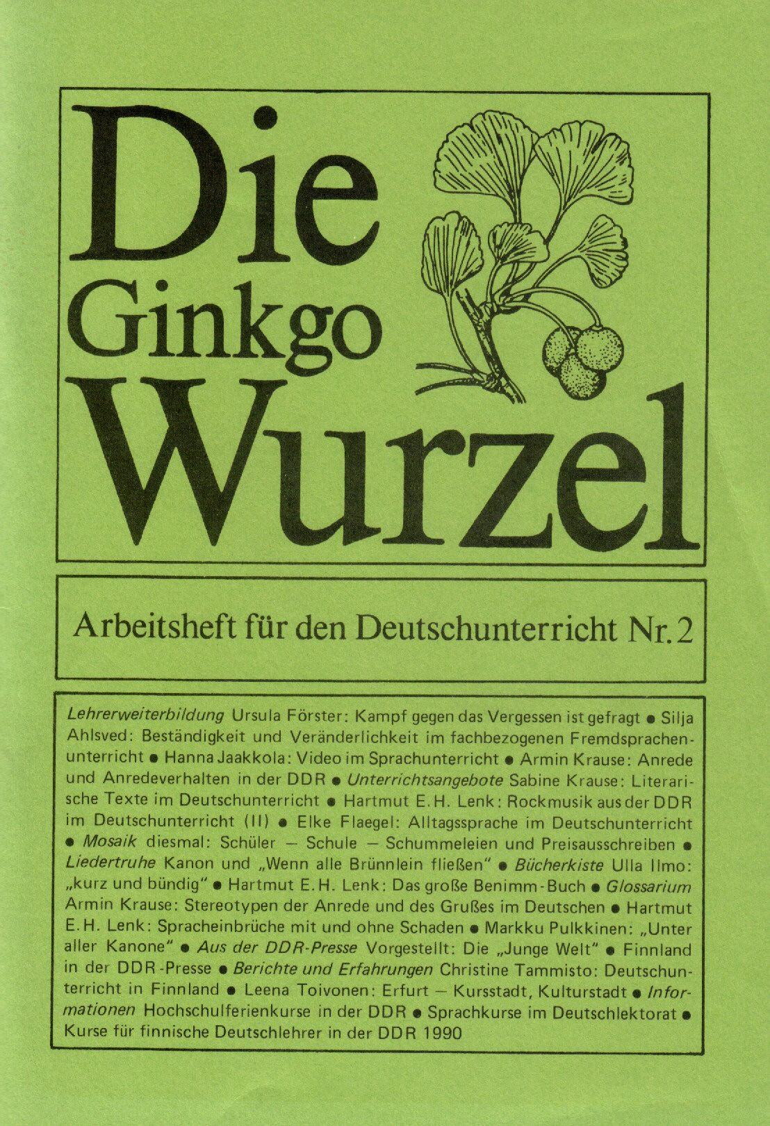 Titelseite der Ginkgo-Wurzel Nr. 2