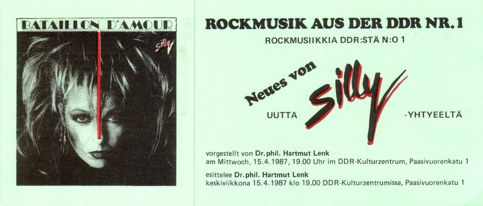 Einladung zur 1. KuZ-Veranstaltung Rockmusik aus der DDR