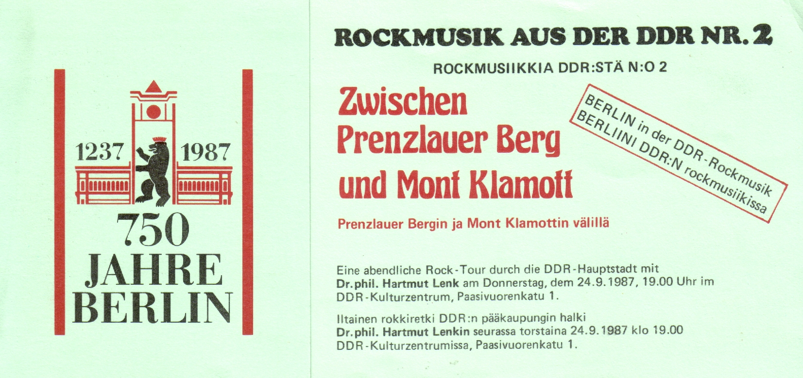 Einladung zur 2. KuZ-Veranstaltung Rockmusik aus der DDR