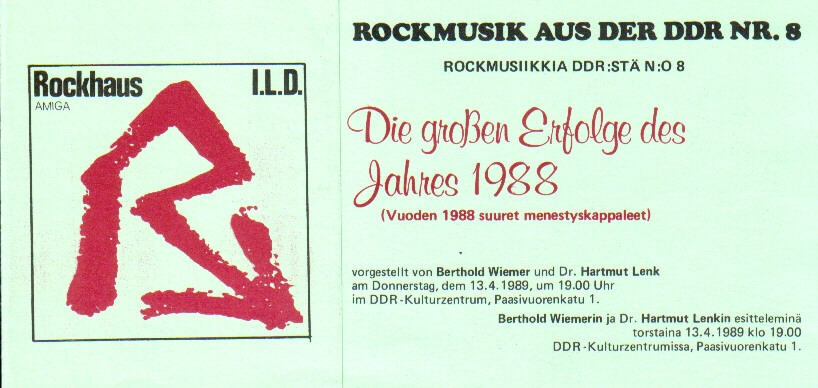 Einladung zur 8. KuZ-Veranstaltung Rockmusik aus der DDR